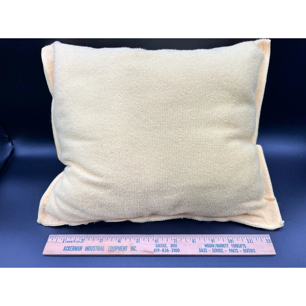 Easter Bunny Terrycloth Pillow Set of 2 Yellow Pink Drawstring‎ Pouch 13x11 in